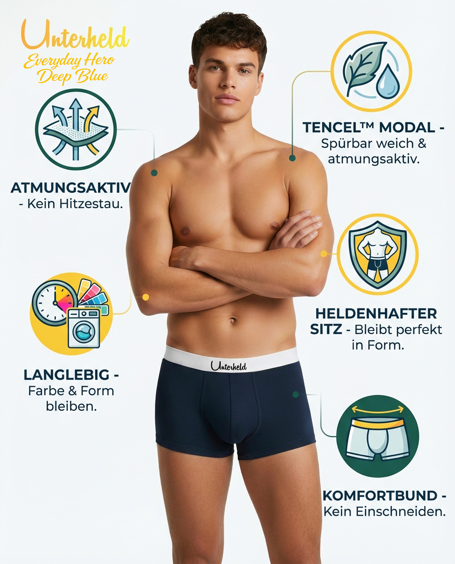 Everyday Hero – Boxershorts Herren aus TENCEL™ Modal | Deep Blue